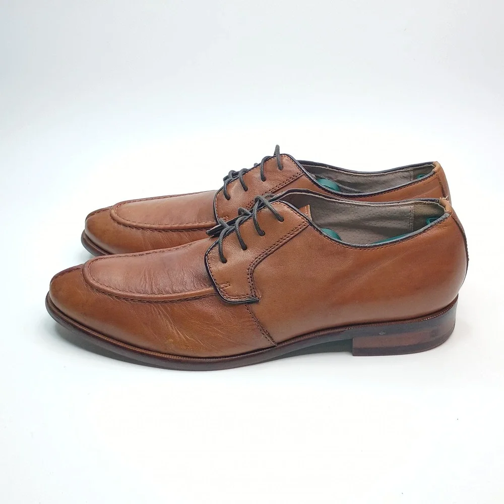 Winthrop Brooks Mens Size 8 Brown Leather Apron Split Toe Derby Dress‎ Shoes